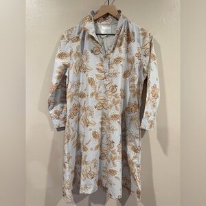 Marigold by Victoria Dunn Floral Mini Dress / Tunic Long Sleeves Size Medium
